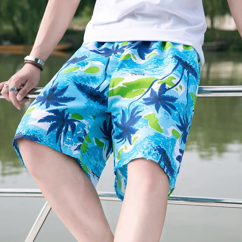Mens Tie Dye Swim Shorts Quick Dry Swimming Trunks Couples Matching Swimwear Floral Boardshort Plaid Swimsuit Bathing Suits