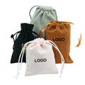 Black Velvet Pouch With Logo Wholesale Sliver Stamping Jewelry Packaging Bags for Ring