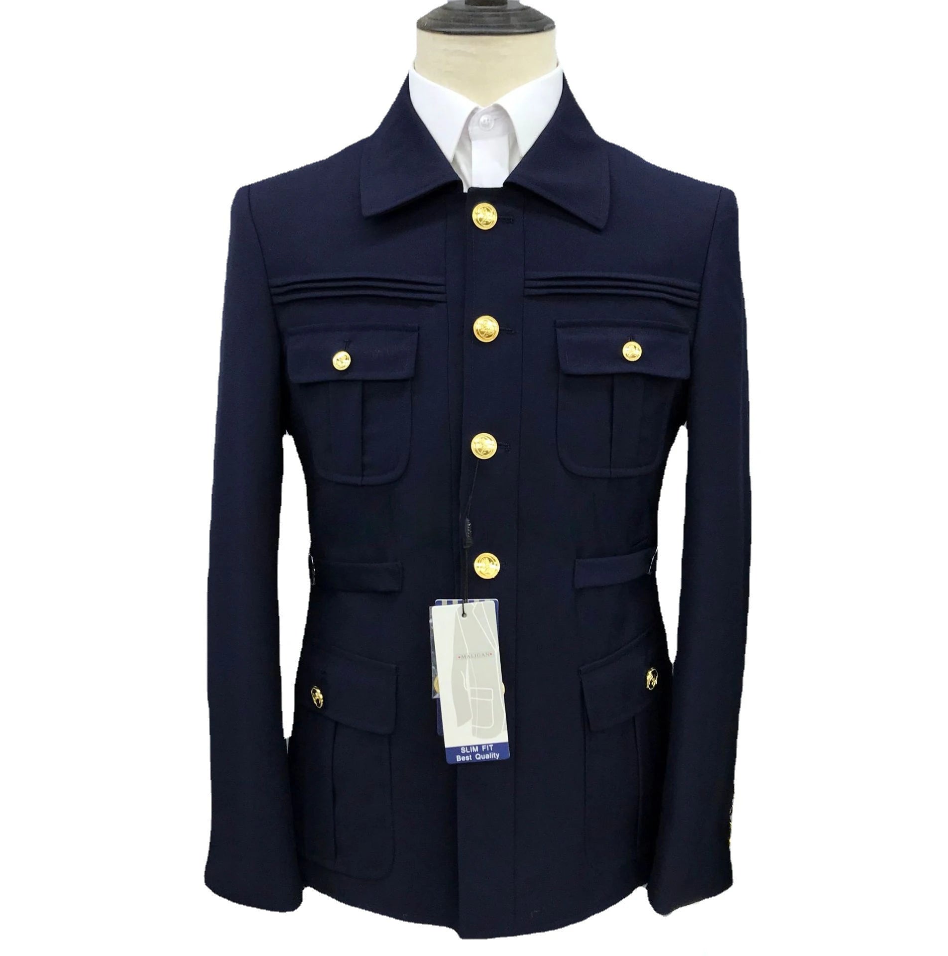 New Pattern Double Row Gold Button Suit Full Suit Men's Casual White Best Man Banquet Men's Suit