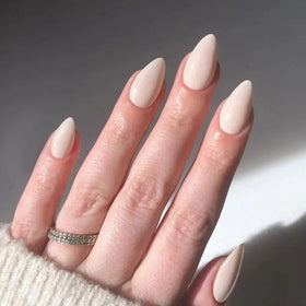 Glazed Donut Creamy White Wholesale Price Abs Material Stiletto Shapes Salon Acrylic Press on Nails Faux Ongles