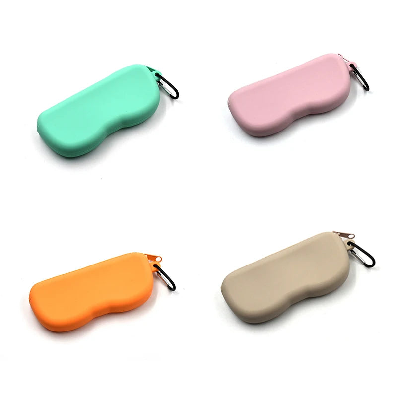 Silicone Glasses Case Silicone Eyeglasses Bag Zipper Silicone Glasses Case with Hook