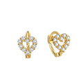 Fashion Jewelry 925 Sterling Silver Earrings Hollow Heart Diamond Zircon Gold Plated Hoop Earrings for Women Valentine's Day
