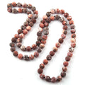 Women Statement 8MM Natural Stone Frosted Gemstone Necklace Matt Amazonite Beads Necklace