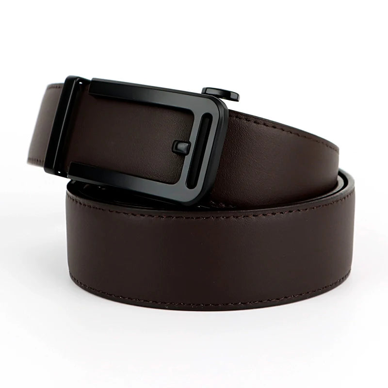 Men's Jeans Belt Hot Sales Automatic Buckle Genuine Leather Belt Minimalist Style Men's Belt