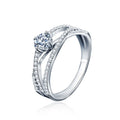 Custom 925 Sterling Silver Moissanite Eternity Ring Women's CZ Jewelry with Promise Engagement Wedding Three Stone Diamond Ring