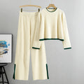 Knitted Set Women's Autumn Sweater Wide Leg Pants Two-piece Set