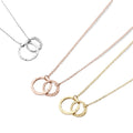 Fashion Stainless Steel Circle Connected Pendant Necklace Gold Plated Clavicle Chain Jewelry Necklace for Women