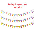 2026 Merry Christmas Triangle Pennant Flag Polyester Waterproof 24x30cm Happy New Year Hanging Happy Birthday Party Banners