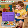Aohea Stainless Steel Stackable 5 Compartment Bento Box Portable Bpa Free Metal Lunch Box for Kids