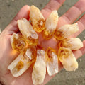 Hot Sale Natural Rough Citrine Healing Raw Stone Quartz Wand Point Citrine Point Backbone