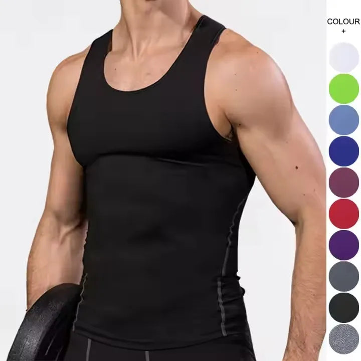 Custom Men's Sport Tank Tops Quick Dry Soft Polyester Spandex Plain T-Shirts for Fitness Gym Wear