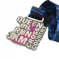 OEM Medallion Antique Silver Enamel Medal QUEEN OIL RUN 3KM Award Medal Finisher Cross Medal with Custom ribbon