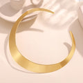 Fashion Chunky Wide Choker Necklace 18k Gold Plated Stainless Steel Necklace High Polished Collar Necklace Jewelry for Women