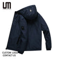 Custom Logo Men's Windbreaker Jacket - Stylish Windproof Coat with Zipper (Fashion Plus Size 4XL Outdoor Coats for Men)