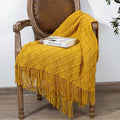 Modern Mediterranean Simple Folded Acrylic Knitted Blanket Throw Comfortable Travel Nap Towel Bed Plaid Tapestry Eco-Friendly
