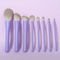 8 PCS Hot Sale Fan Blush Eco Friendly Flat Wood Handle Wholesale Face Vegan Hair Private Label Purple Make up Brush for Makeup