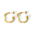 Dainty Titanium Steel PVD Plated Irregular Pearls Hoop Earrings Non Tarnish Jewelry Accessories for Woman