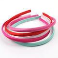 MIO Solid Color Satin Covered Headband 1cm Width Women Hairband 100% Polyester Ribbon Headband Hair Accessories