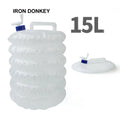 IRONDONKEY 15L Folding Water Bottle Outdoor Barbecue Survival Water Bag With Faucet Telescopic Bucket Camping Gear