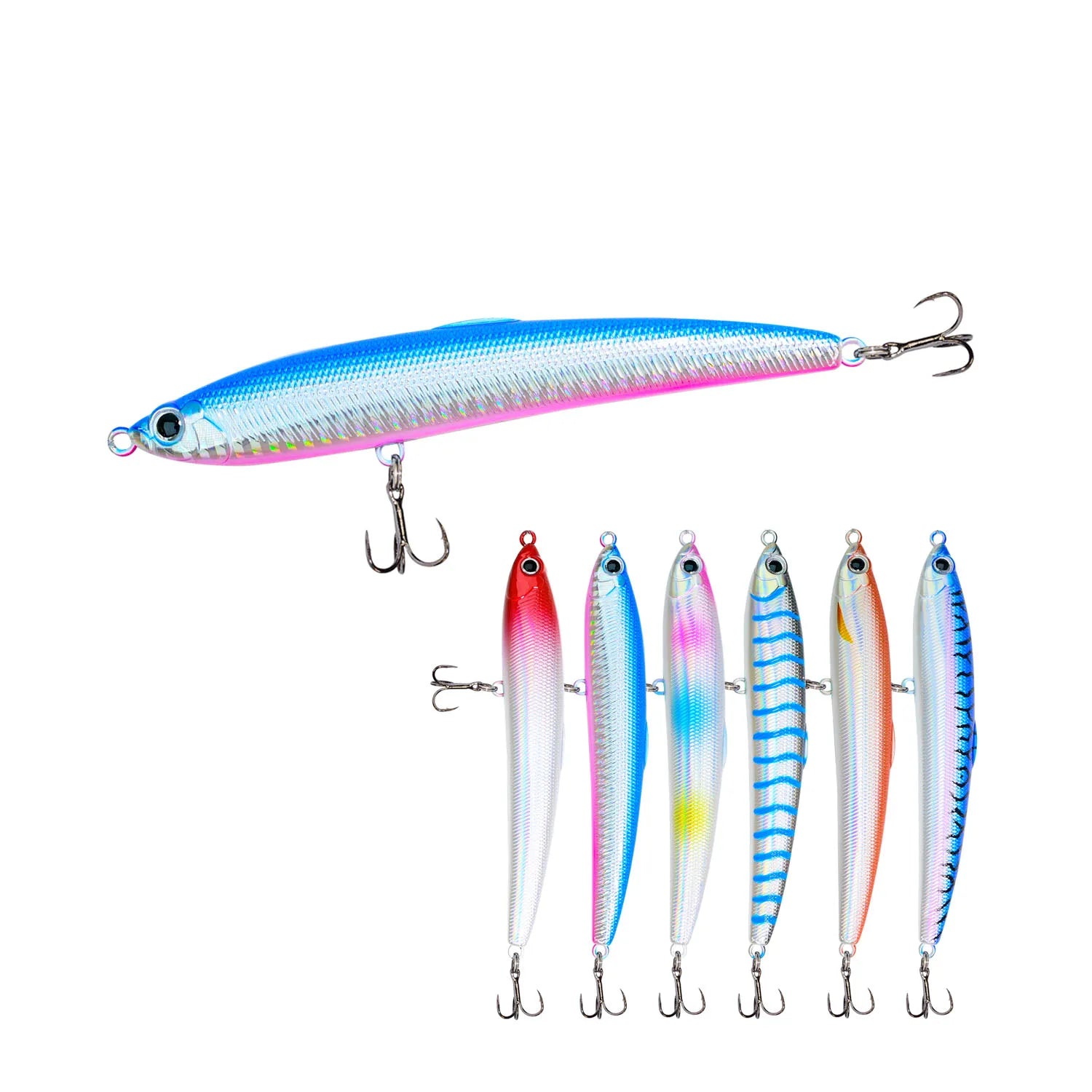 Factory Sinking Pencil Lure Hard VIB Lures 125mm 33g Fishing Minnow Bait Treble Hooks Sinking Crankbait Wobblers Fishing Tackle