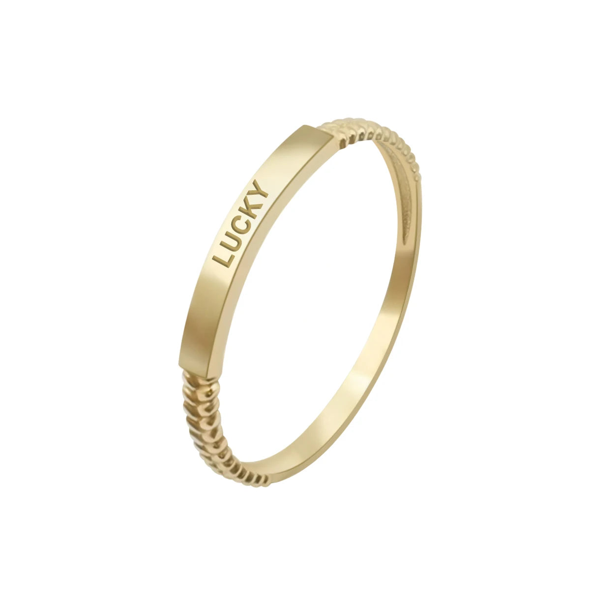 Wholesale Popular Design 9k Yellow Gold Rings DIY Letter Ring Fine Jewelry for Women Men Gift Customized Solid Gold
