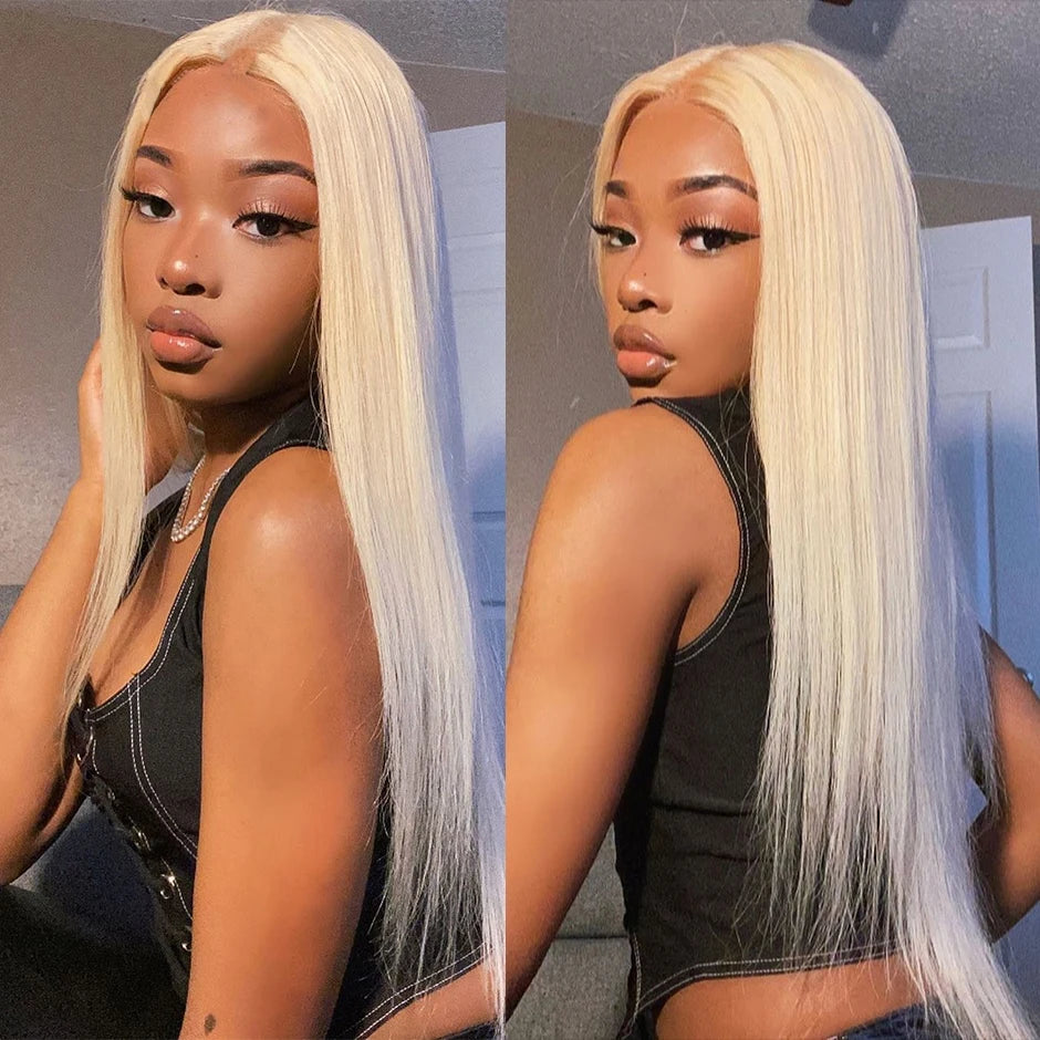 613 Closure Wigs Virgin Cuticle Aligned Hair Blond Lace Front Wig Straight 613 Lace Front Wigs Human Hair for Black Women 13*4