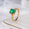 New Arrival Natural Emerald 18k Solid Gold Ring