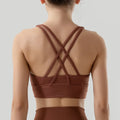 Lady Crisscross Straps Bra Top Breathable Quick Dry Crop Top Stretch Fabric Sport Bras