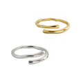 18k Gold Plated 925 Sterling Silver Open Ring Minimalist Irregular Wavy Smooth Opening Ring