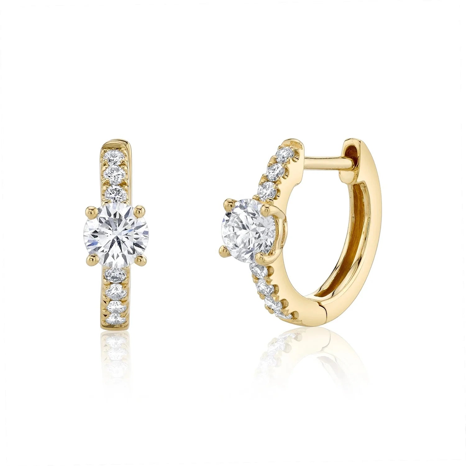 LOZRUNVE 925 Sterling Silver Pave Diamond CZ Luxury Korean Style Huggie Hoop Earring Set