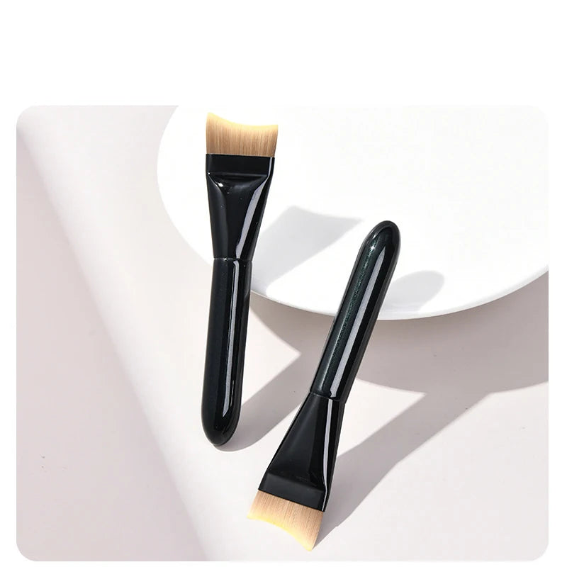 Super Item Crescent-shaped Flat Foundation Brush Custom Logo Makeup Brushes Angled Synthetic Hair Foundation Makeup Tools