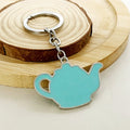 Double Sided Custom Metal Design Logo Trading Business Key Holder Metal Soft Enamel Mini Teapot Shape Key Chain Manufacturer