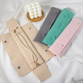 Custom Luxury Suede Microfiber Jewelry Case Debossed Design Necklace Gift Packaging Pendant Display Pouch Organizer