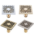 Drain Strainer Pattern Design 4 Inches Square Copper Floor Drain Anti Odor