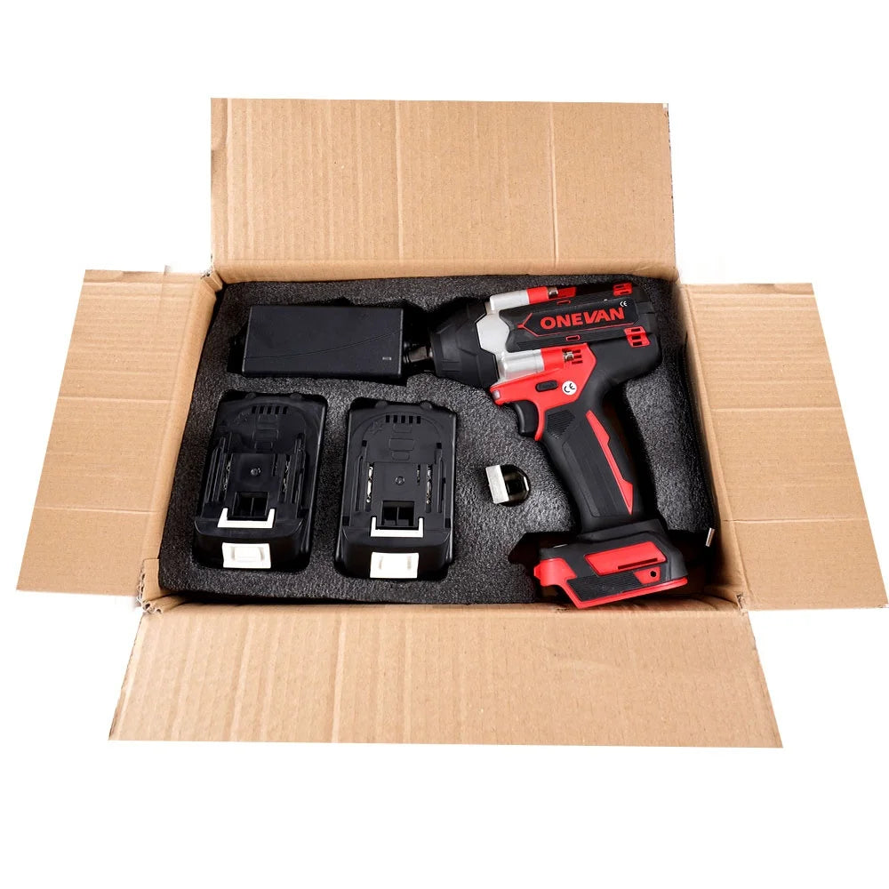 1800N.M 1500W Torque Brushless Rechargeable Battery Electric Impact Wrench 3 Gear Adjustment 1/2" DIY 220V