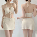 Wholesale 1127 Mini Dresses Bathing Suits Women's Swimsuits Texture String Sexy Tankini Bikini 3 Piece Set Swimwear Beachwear