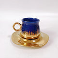 12pcs 80ml Turkish Ethiopian Coffee Set Afternoon Tea Porcelain Cup&Saucer Set with Gold Decor