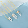 Zooying Natural Semi-precious Stone Crafts Raw Crystals Healing Stones Wire Wrap Necklace Pendant for Women Men Gift