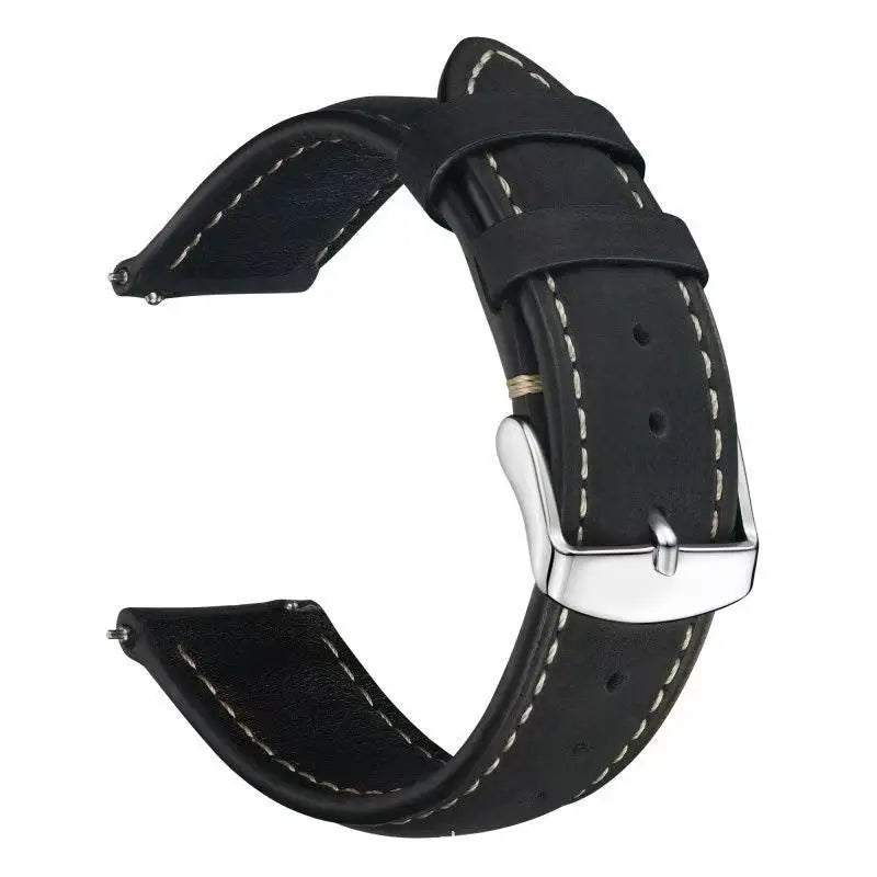 Smooth Genuine Cowhide Breathable Wholesale  Custom Strap Three-bead Leather 16mm 18mm 20mm 22mm 24mm  Watch Strap Watch Band