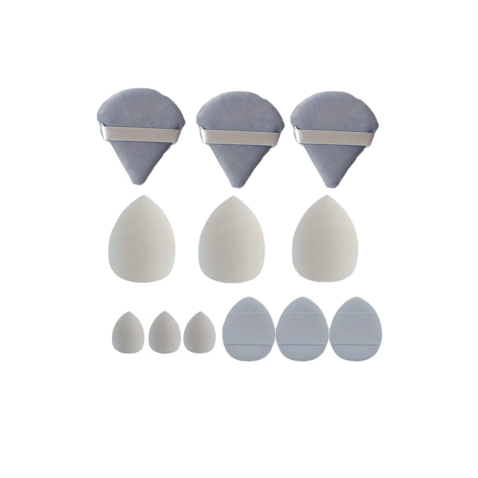 12 Pcs Makeup Sponge Set Foundation Liquid Cream Powder Applicator Wet & Dry Black Pink  Grey Purple Make up Blending Puff Set