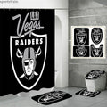 Las Vegas Raiders Bathroom Set Shower Curtain Bathroom Rugs Toilet Lid Cover