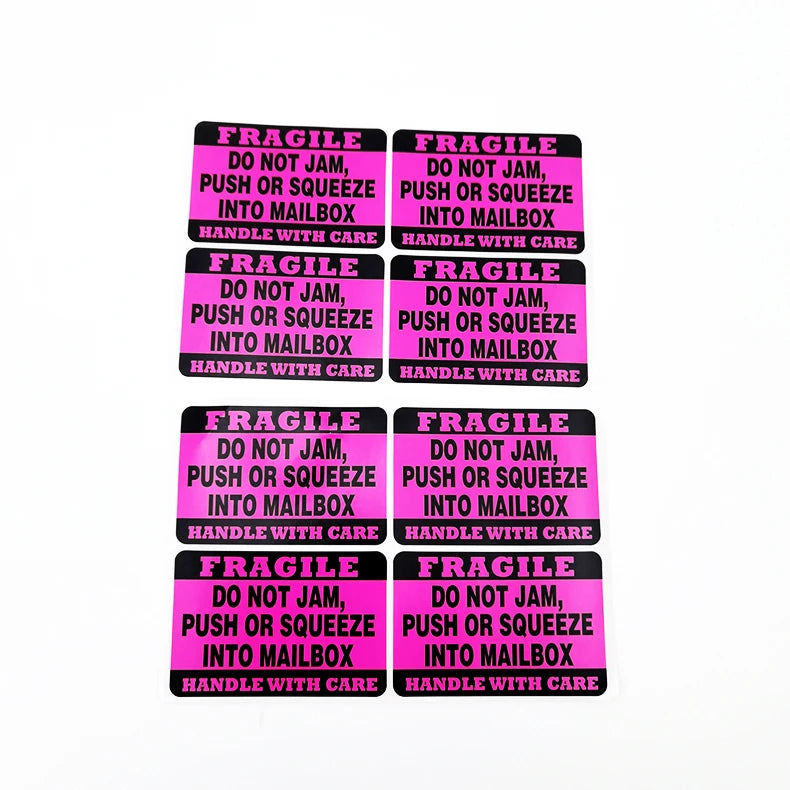 Hot Sale Customized Color Eco-Friendly Waterproof Handle Care Love Fragile Warning Stickers for Candle Photo Frame Packaging