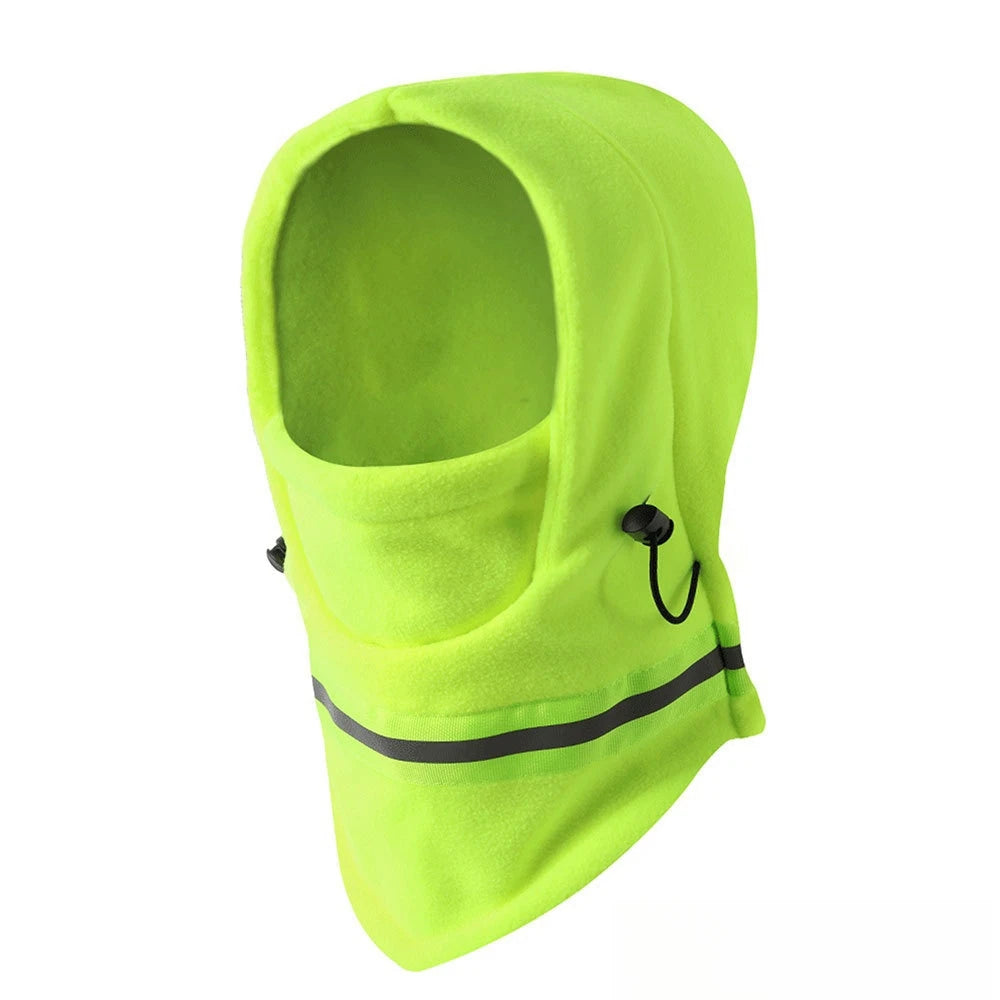 Motorcycle Fashion Fleece Sublimation Balaclava No Hole Green Balaclava Reflective for Men Women