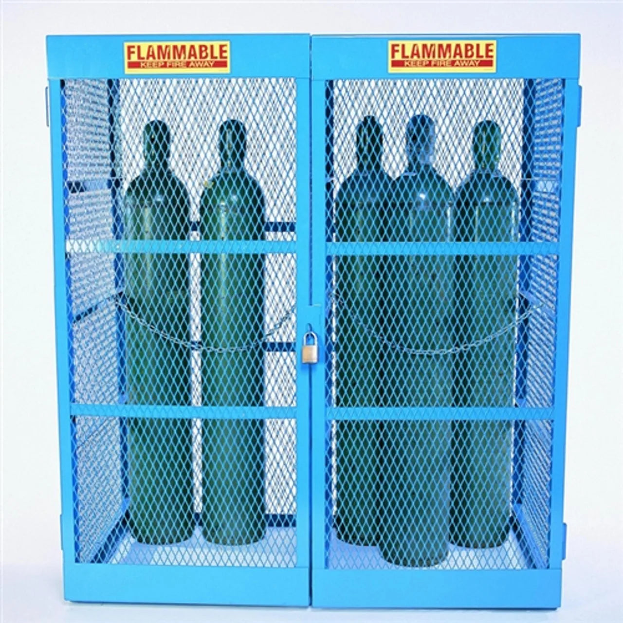 Industrial Security Warehouse Storage Gas Cylinder Cage High Visibility Fencing Trellis Gates Eco-Friendly Powder 3D Modeling