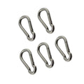 5pcs Galvanized 304 Stainless Steel Carabiner Snap Hook 5mm 6mm 7mm 8mm Rigging Hardware for Climbing Spring Snap Hook Silver