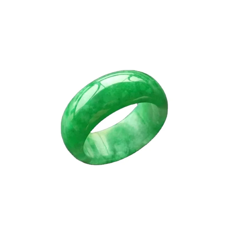 Certified Grade a Natural Jade Old Pit Myanmar Wholesale a Grade Jade Female Rose Jade Ring