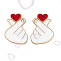 Love Gesture Accessories Simple and Personalized Alloy Accessories Double Sided Love Earring Pendant Diy Bracelet Pendant
