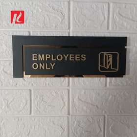 Kexian Factory Direct Staff Only Door Sign Sticker Acrylic Stainless Steel Employee Only Signs for Doors