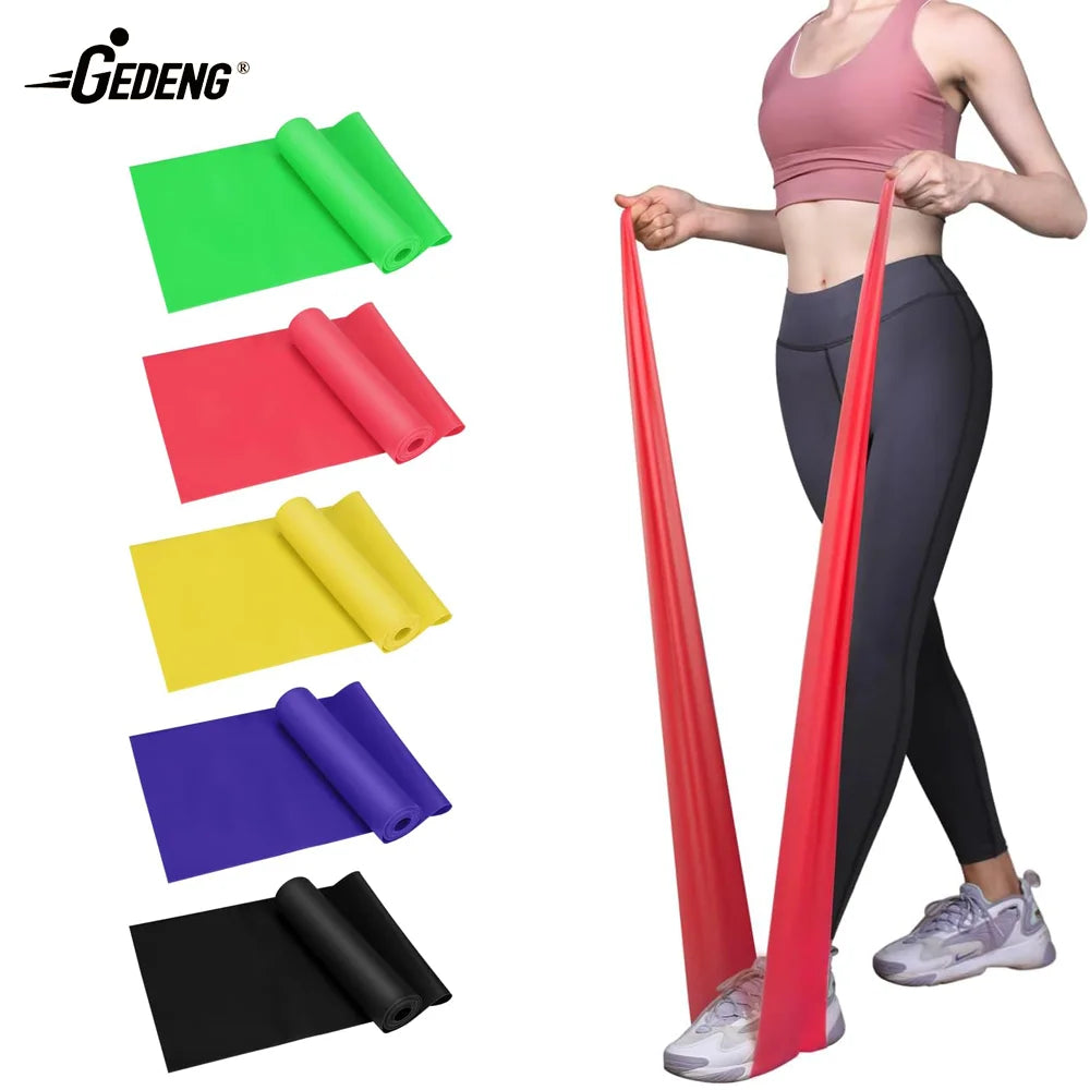 GEDENG Yoga TPE Elastic Thera Yoga Pilates Stretch Long Exercise Flat Resistance Band Theraband