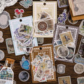 Creative Student DIY Decorative Ledger Sticker Retro Time Interstellar Flower Design 40 Sheets Handmade Material Decoration